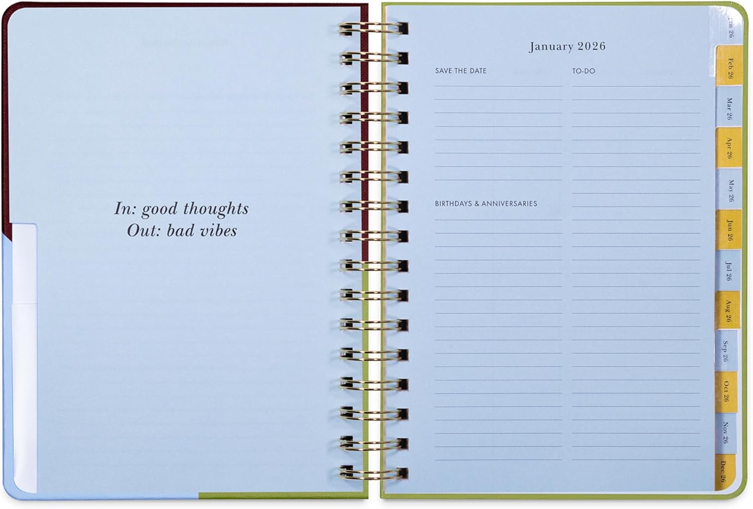 kate spade new york Daily Planner 2026 Large Agenda January-December 2026, Hardcover Weekly and Monthly Spiral Planner with Stickers (Book Club) - Image 6