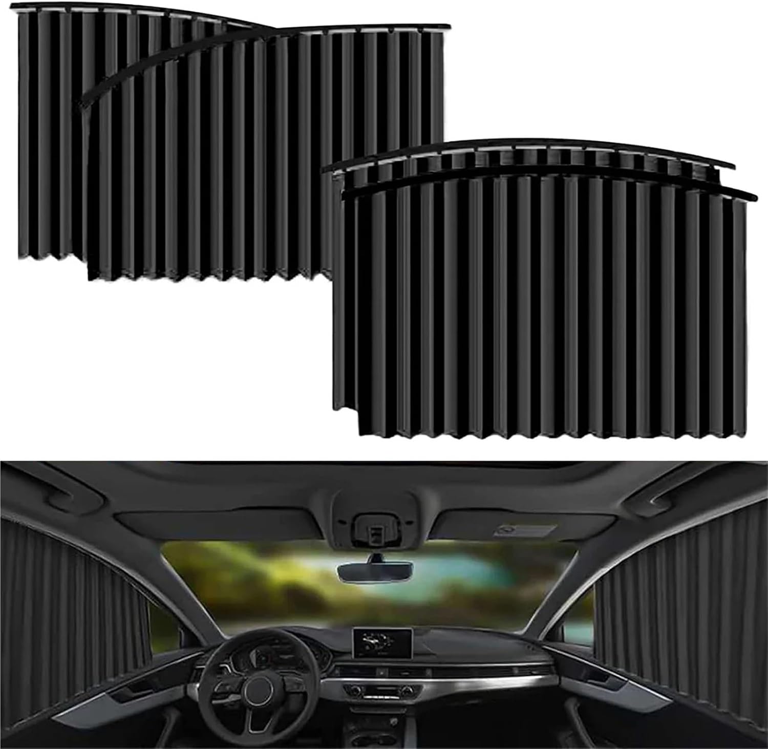 2PCS Magnetic Car Sunshade Window Curtain Auto Window Sun Shade Privacy Sun Protection Window Shield Car Interior Accessories
