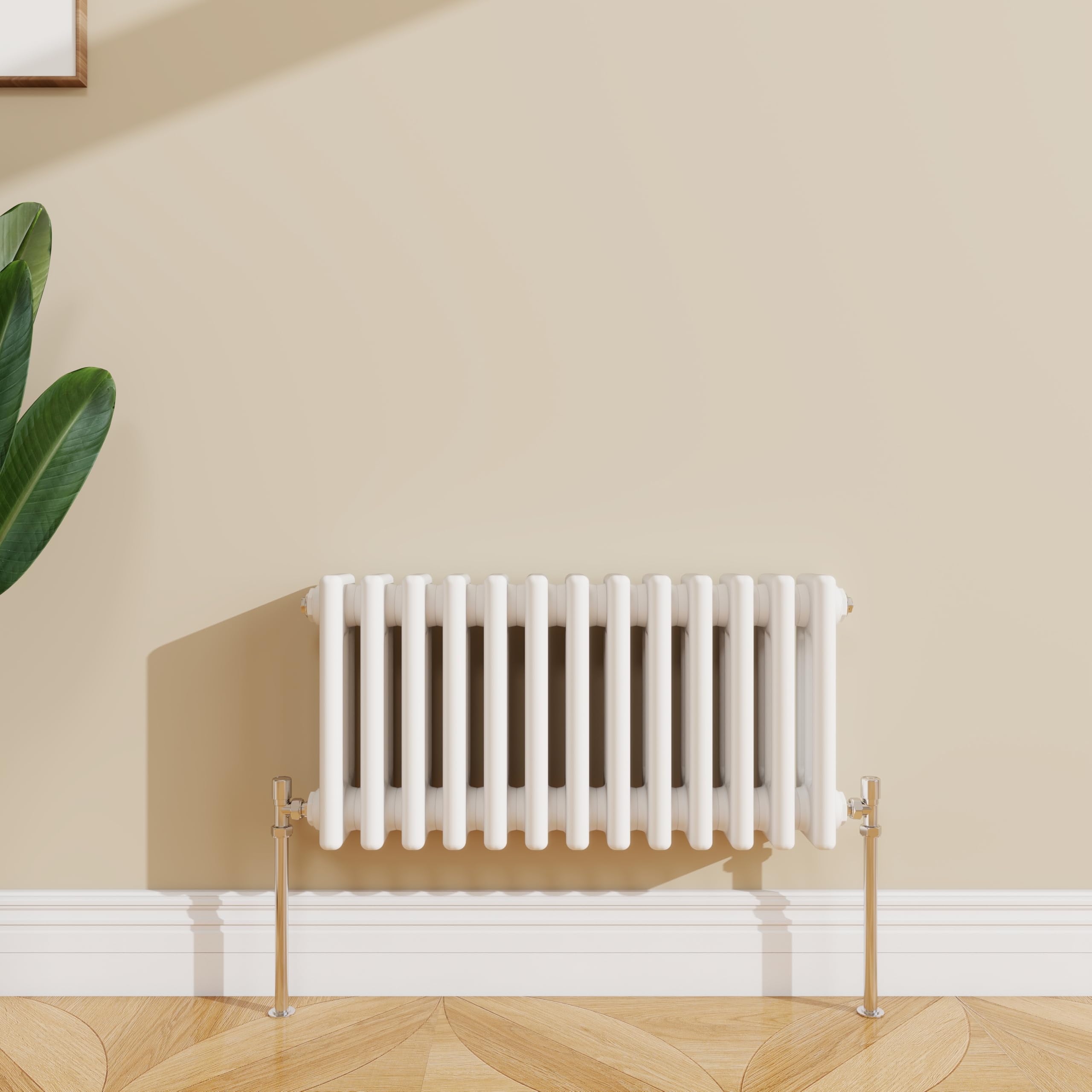 Sline Sanitary White 300X605mm Cast Iron Style Traditional 2 Column Horizontal Central Heating Radiator