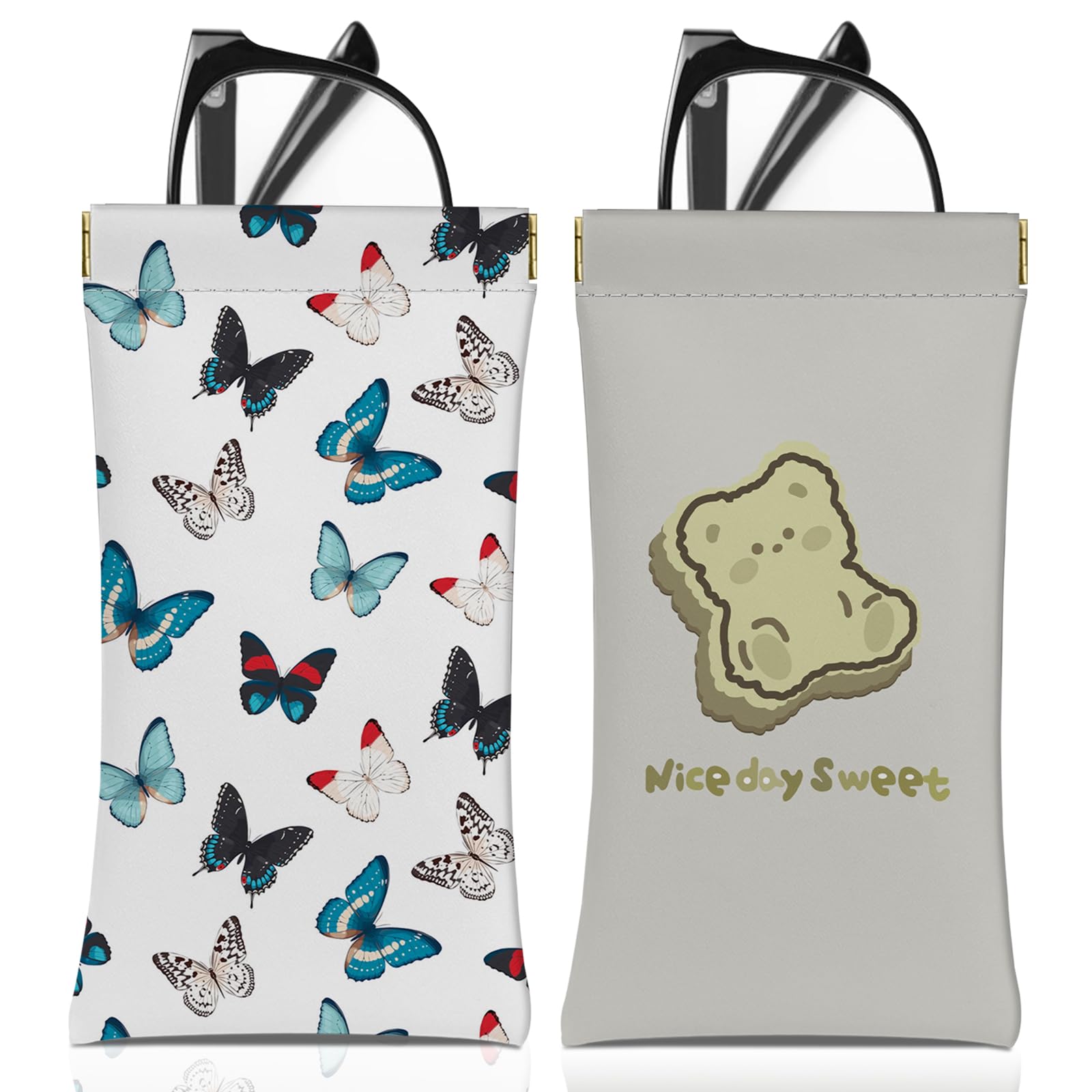 Etui Lunettes En Cuir Avec Mousqueton, Etui Lunettes Souple