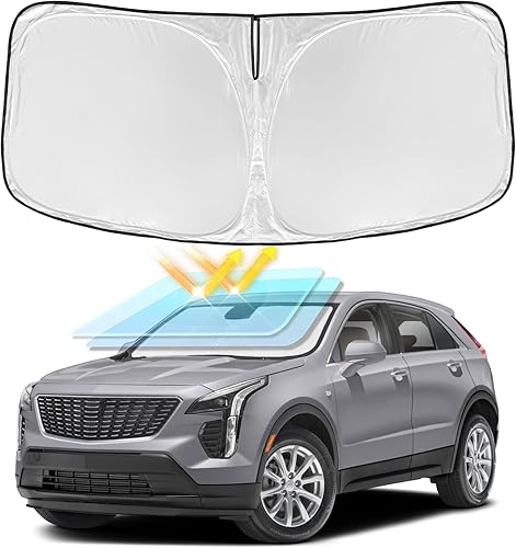 Miniatura 97 de Parasol de 4 capas para parabrisas, ajuste personalizado, tela 240T, parasol retráctil que bloquea los rayos ultravioletas, accesorios para automóvil