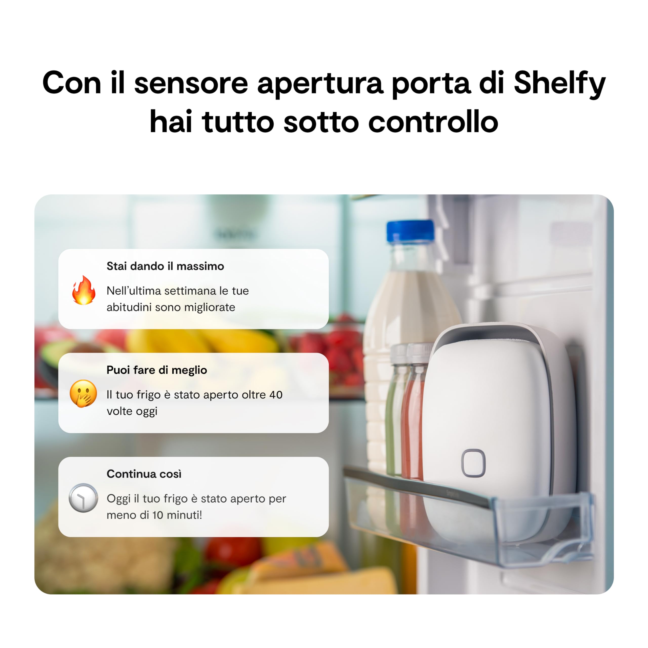 VITESY SHELFY Smart Device per Frigorifero | Estende Freschezza Cibo e Riduce Spreco Alimentare | Rimuove Cattivi Odori | Tecnologia IoT | Filtro Fotocatalitico e Lavabile | Ricarica USB-C (Avorio)