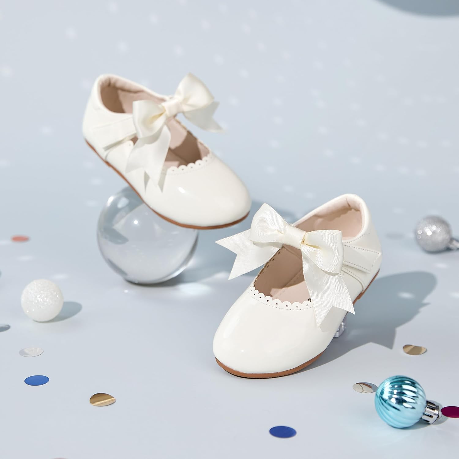 Felix & Flora Toddler Flower Girl Dress Shoes - Baby Girl Ballet Mary Jane Flats for Party School Wedding - Image 3