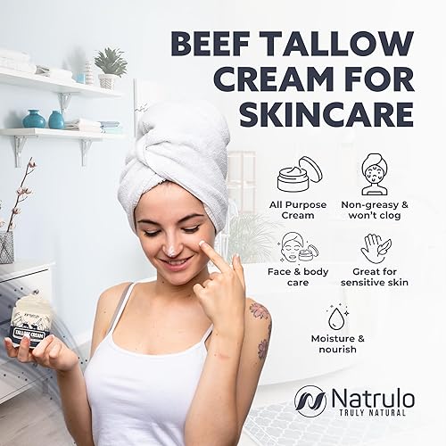 Miniatura 7 de Crema de sarga de ternera  Bálsamo multiusos de sargo de res alimentado con pasto natural y miel  Loción hidratante facial y corporal para eccema,