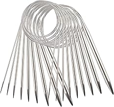 YXHZVON 9 Pezzi Ferri da Maglia Circolari in Acciaio Inossidabile, Ferri da Maglia da 80 cm Professionali in Metallo per Progetti di Tessitura (2,5 mm/3,5 mm/4,5 mm/5,5 mm/6 mm/7 mm/8 mm/9 mm/10 mm)
