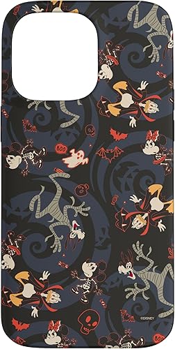 iPhone 14 Pro Max Disney Mickey Mouse Minnie Donald y Goofy Spooky Funda de Halloween