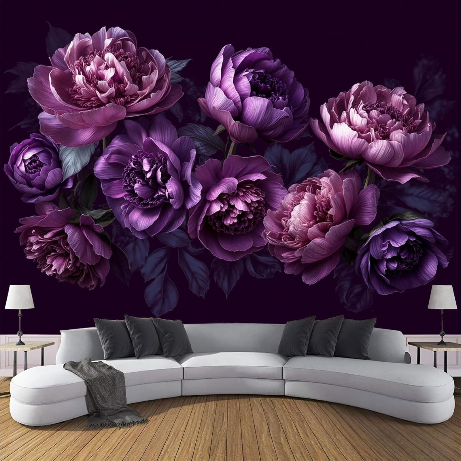 kfjhgbdshhj Photo Wallpaper Non-Woven Dark Rose Nature Flowers Living Room Hallway TV Background XXL Wallpaper Poster Pictures Black,400cmx280cm Stickers - Frameless Painting - Poster