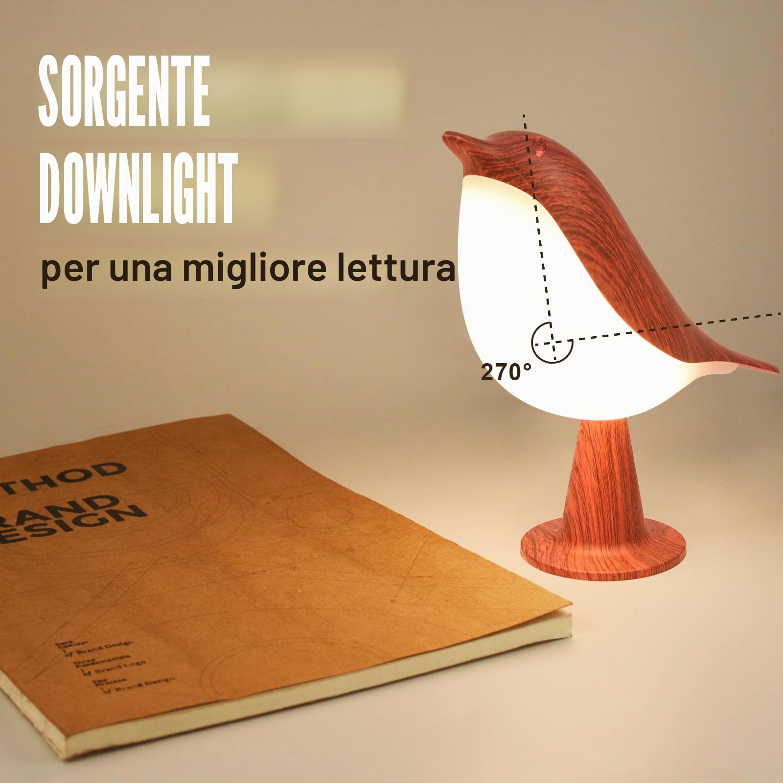 Haotao - Lampada da tavolo - Lampada da Scrivania - Senza Fili - lampada Touch Control - Dimmerabile - Ricaricabile - 3000K-6000K - 1800mAh