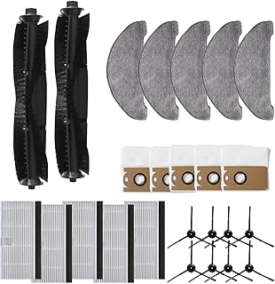 Sweeping Robot Parts. Compatible for Laresar L6 Pro, Compatible for Ultenic T10, Robot Vacuum Cleaner Mop Pads Dust Bags Replacement Accessories, Robot Vacuum Cleaner Maintenance Kit.