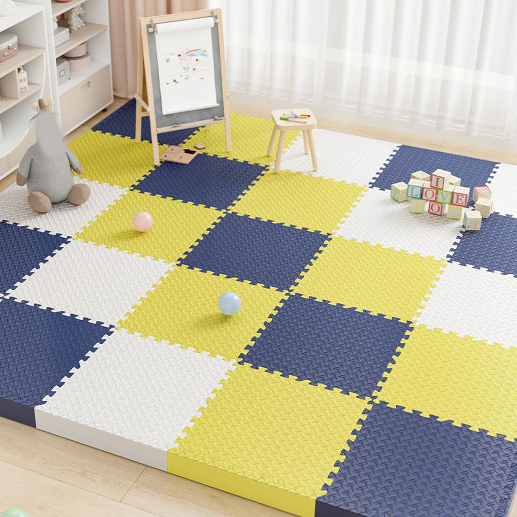 Amazon.co.jp: ジョイントマット 大判 6畳 8畳 極厚 厚手 2cm 6畳 32枚 