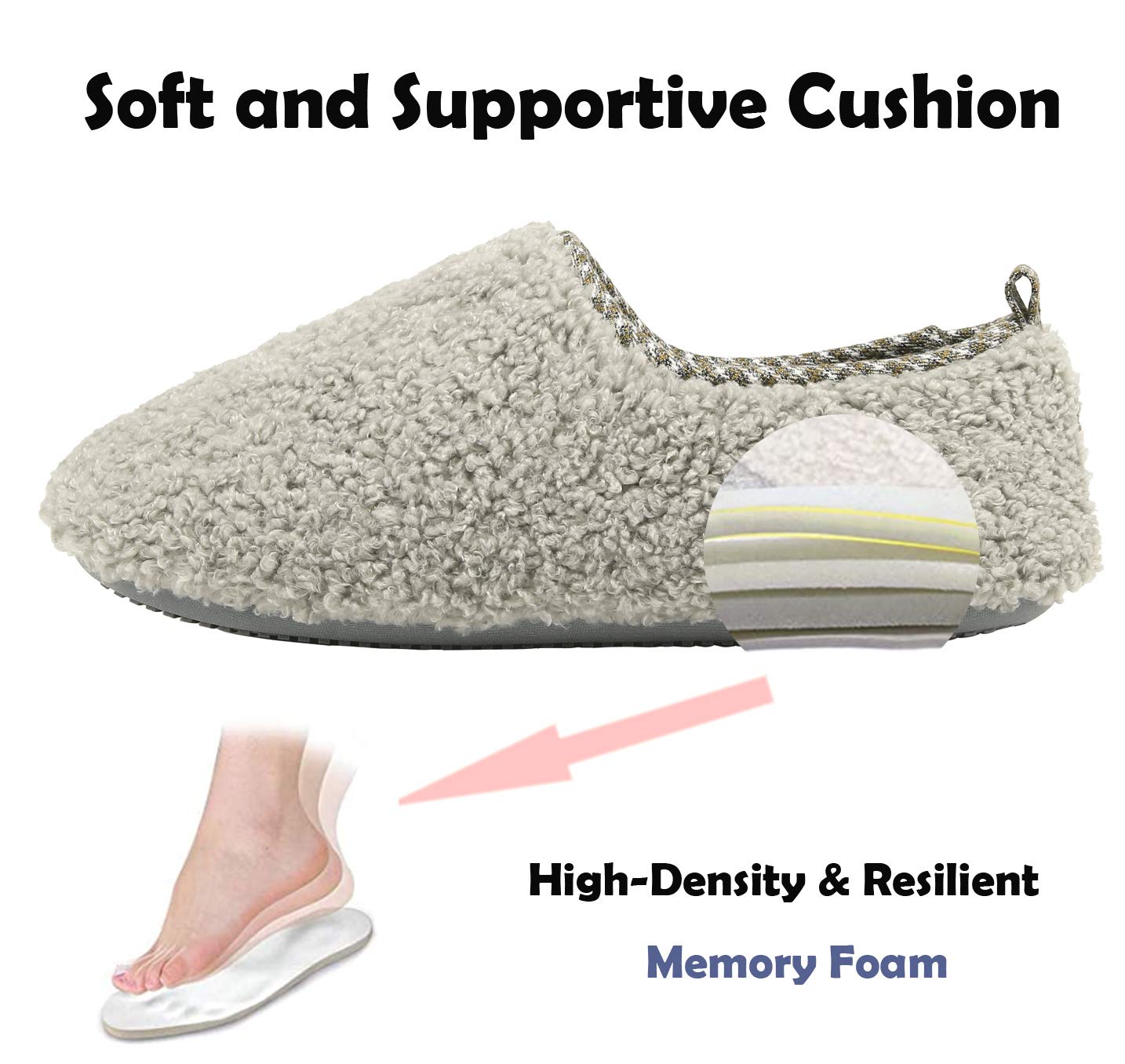 ChayChax Donna Pantofole da Casa Memory Foam Inverno Ciabatte Pantofola Interno Caldo Peluche Leggero Scarpe di Cotone
