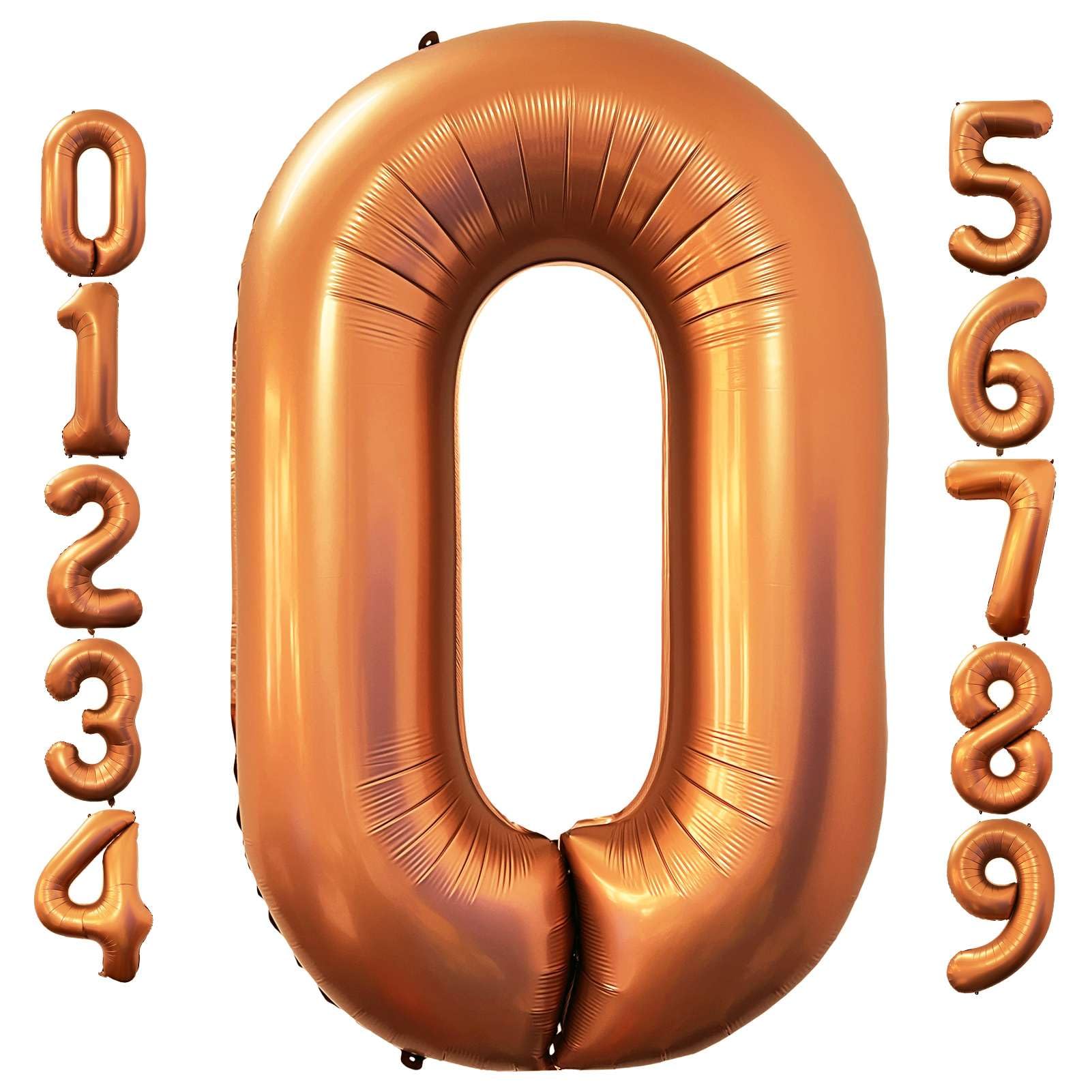 Lovoir 40 Inch Orange Number 0 Balloon Large Size Jumbo Digit Foil Mylar Helium Saffron Yellow Balloons for Orange Theme Birthday Party Supplies