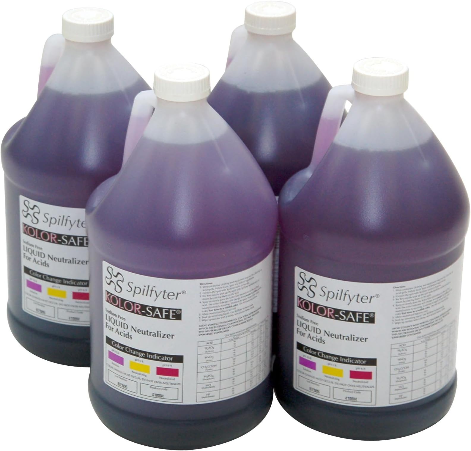 Spilfyter 410004 Specialty Spill Control Liquid Acid Neutralizer, 4 Liter Bottle, Case of 4