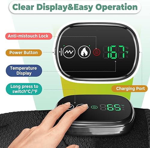 Miniatura 4 de Almohadilla térmica de hombro inalámbrica, almohadilla térmica para hombros con masaje, soporte térmico izquierdo y derecho, regalo de cumpleaños