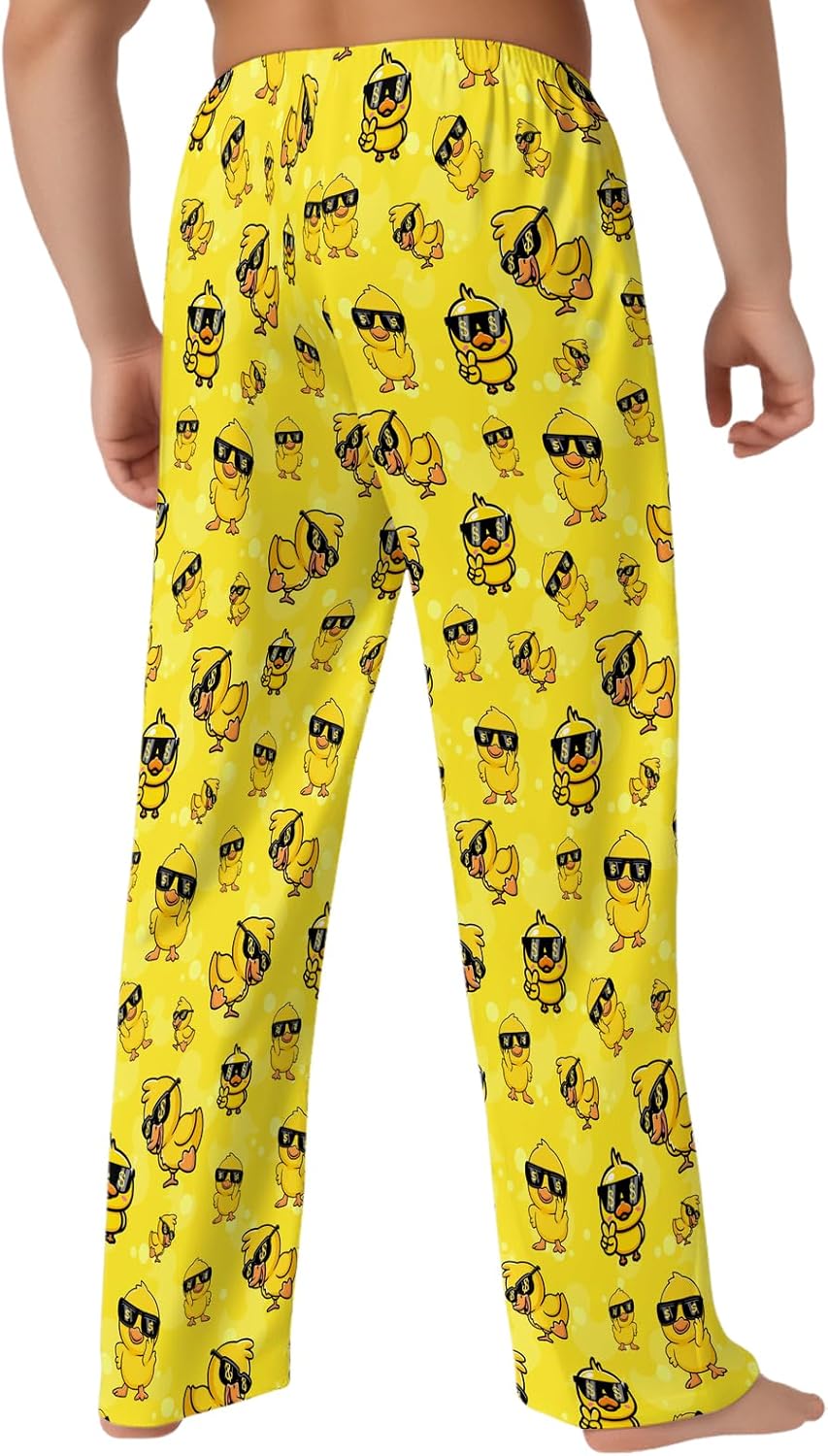 Duck Men's Pajama Pants with Pockets Elastic Waistband Breathable Lightweight Sleep Pants for Men Soft Lounge Pants M - Image 5