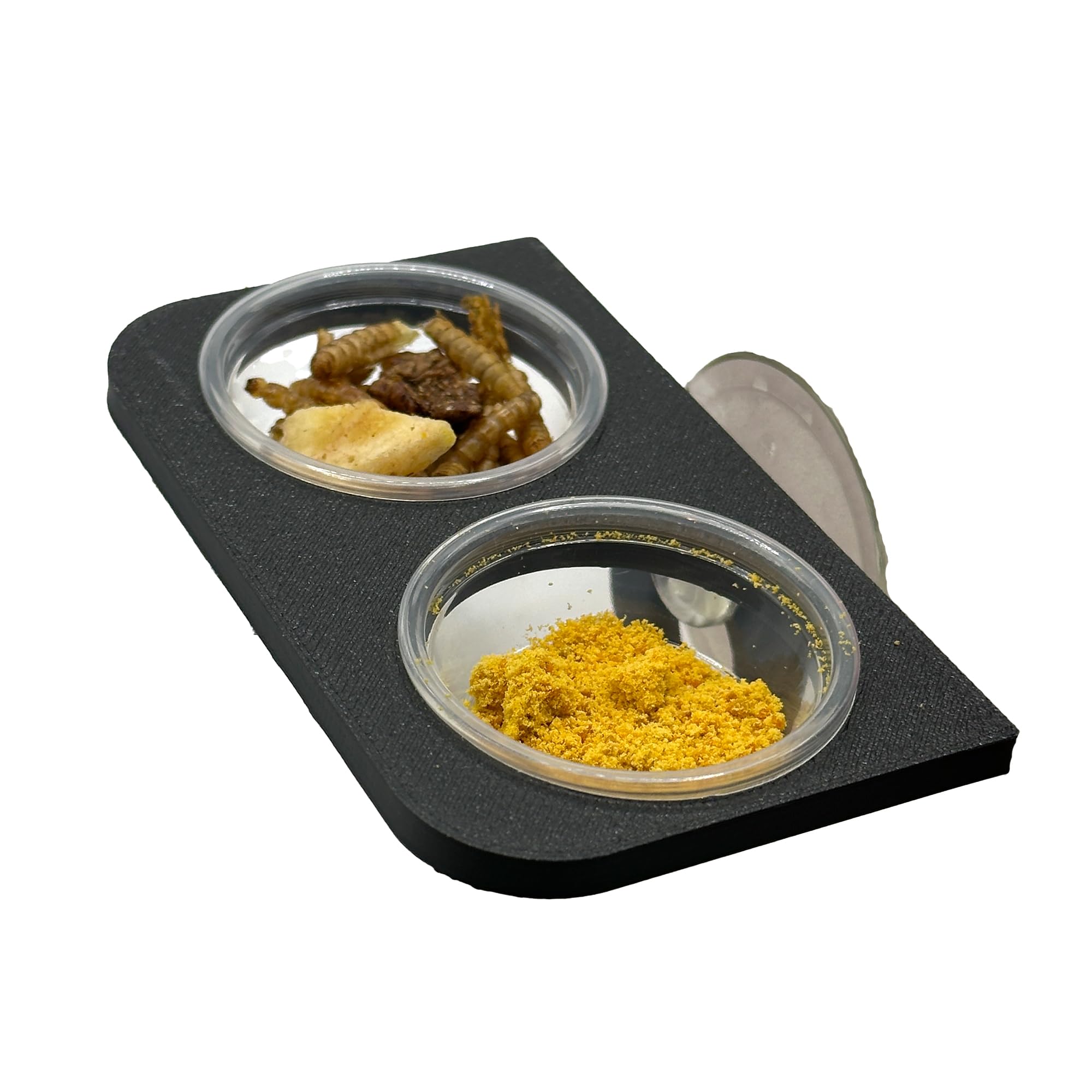 CTWPetsReptile Dish Holder Ledge with 0.5oz Dishes, Pack of 20 (Black)