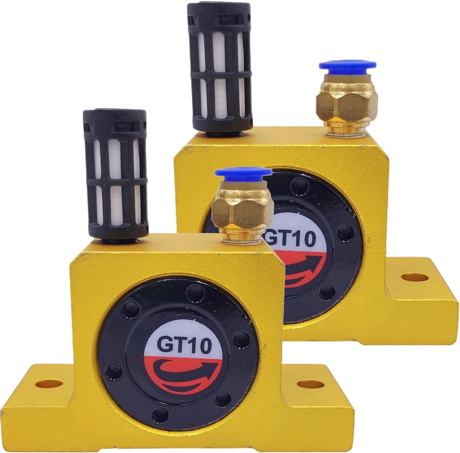 (2-Pieces) GT10 Pneumatic Air Turbine Vibrator G 1/8" Industrial Pneumatic Turbine Vibrators Golden GT-10 Series