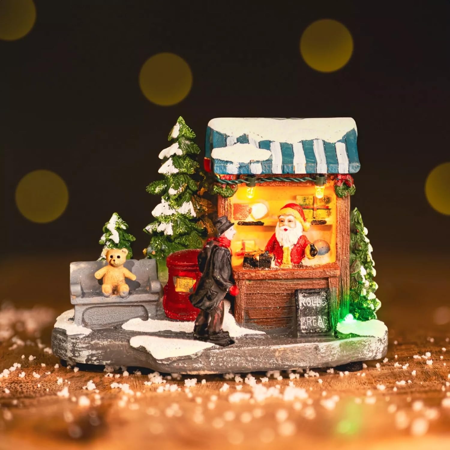 Garden Mile Traditional Light Up Christmas Village Sets Battery Operated LED Multicolored Xmas Ornaments for Indoors Christmas Village Sets Christmas Ornaments Home Decoration Table Mantlepiece Window