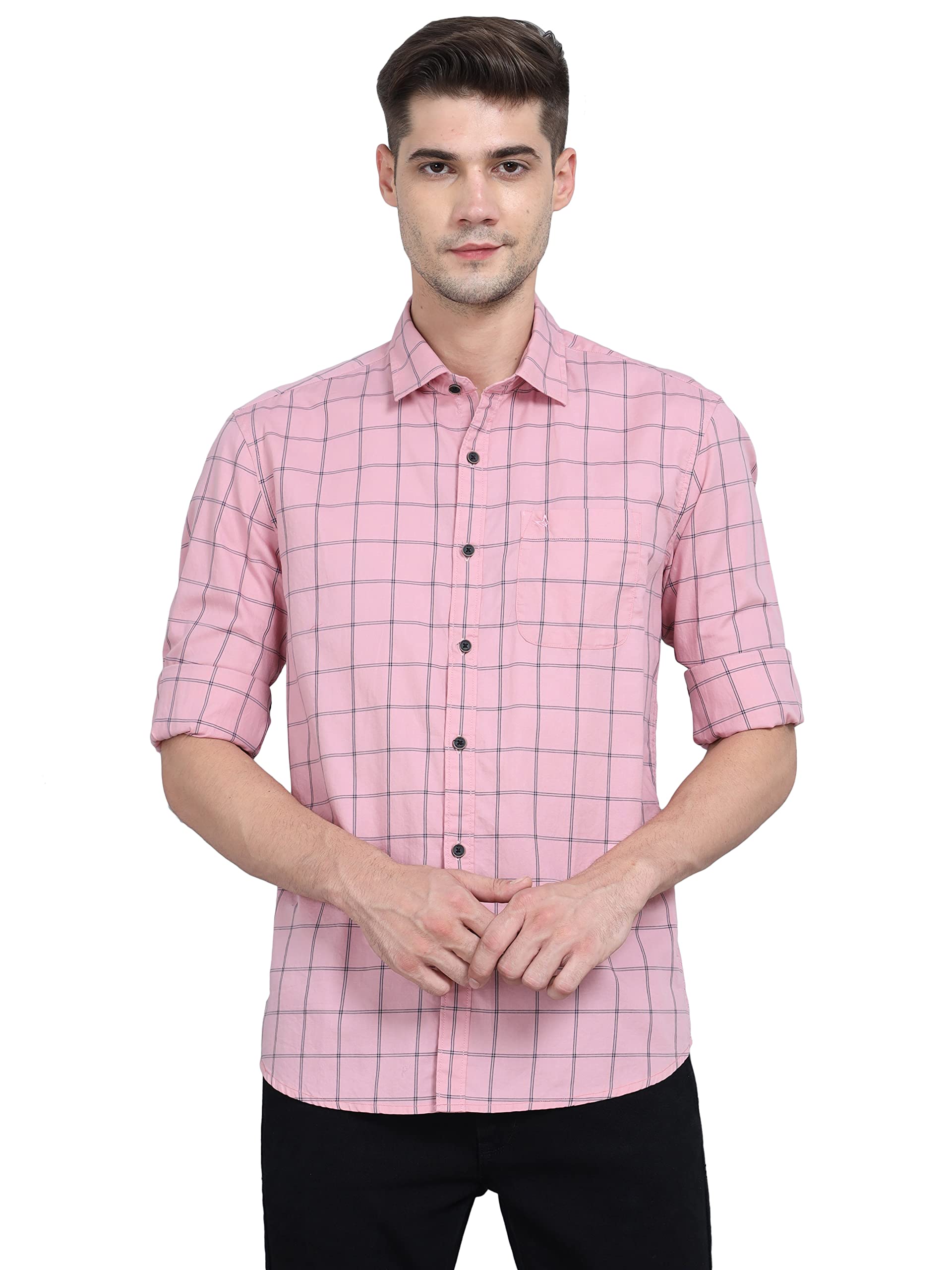 Pink Checkered Casual Shirt