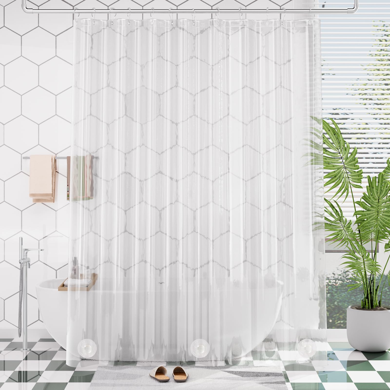 AmazerBath Clear PEVA Shower Curtain
