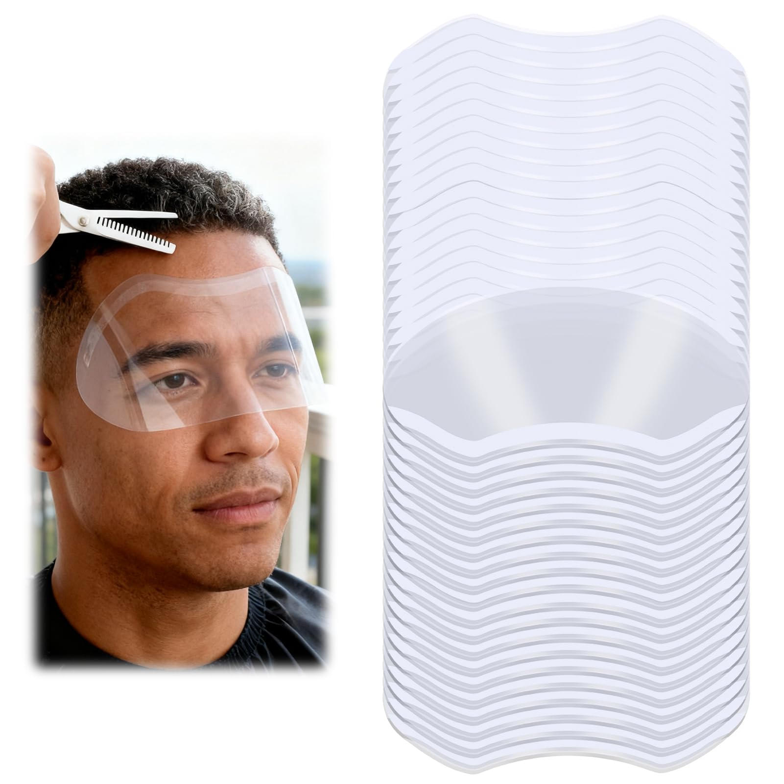 GodtKowty 50 Pieces Clear Face Visors, Transparent Eye Shields for Post-Cataract Surgery