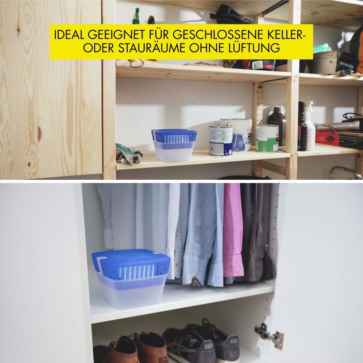 UHU Dehumidifier, combats moisture and mould in living rooms, now even more effective thanks to innovative moisture magnet, 450 g