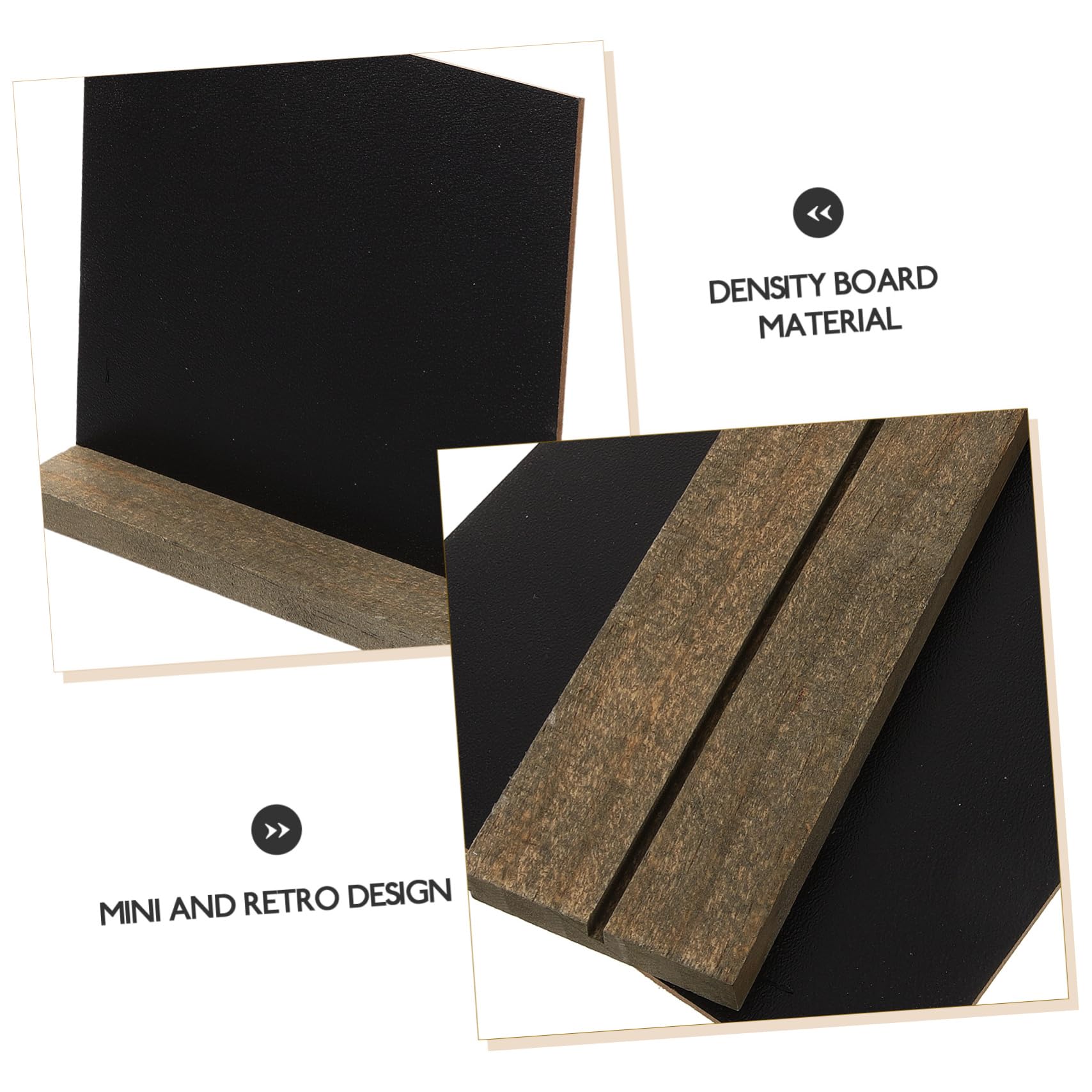 SHINEOFI Lot de 10 Mini Tableaux Noirs Créatifs en Panneau Décoratif en Bois Dense pour Bar et Église, Tableau Mémo Double Face pour Messages et Décor