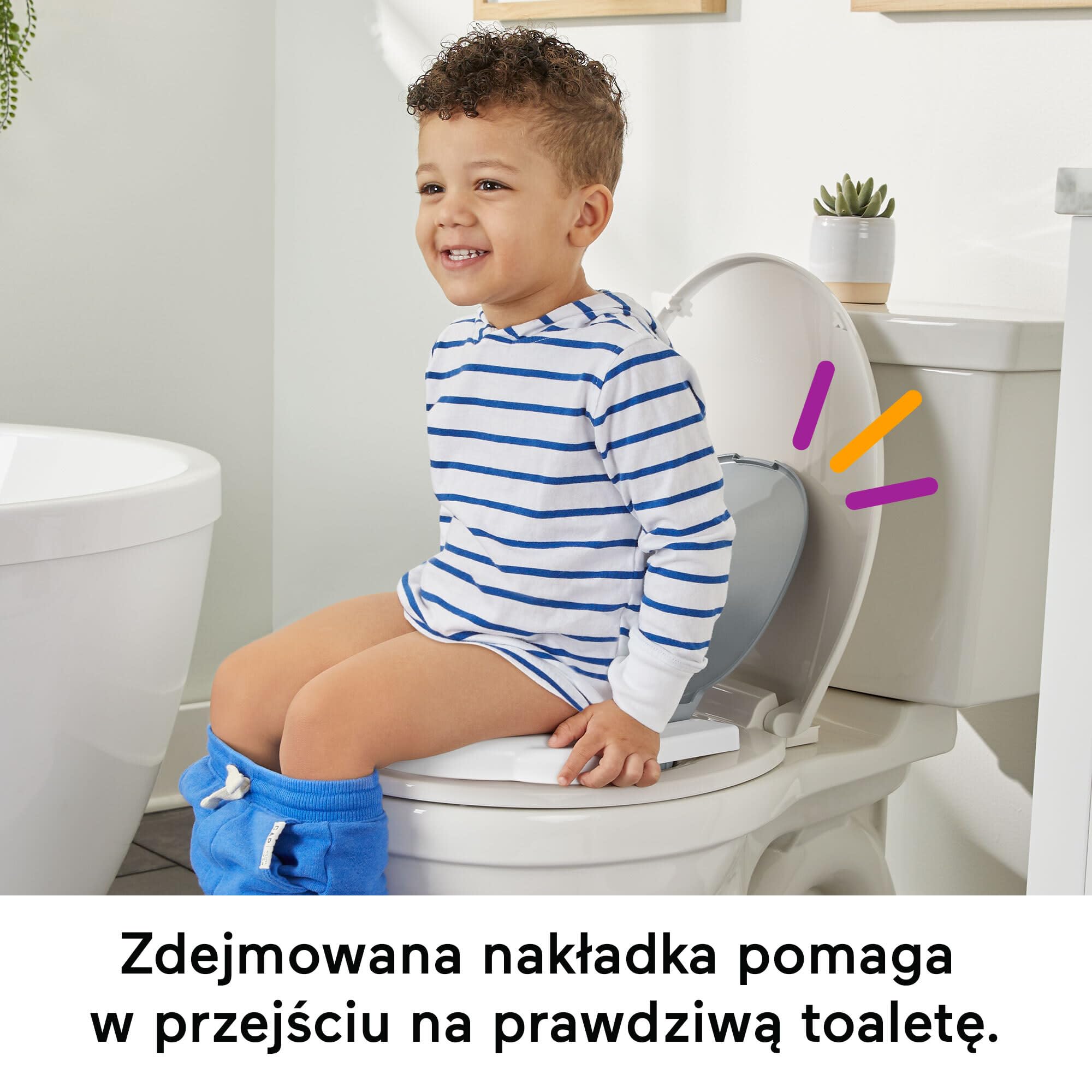 Fisher-Price Śpiewający Nocniczek, interaktywny nocniczek z muzyką i światełkami do nauki korzystania z toalety, w polskiej wersji językowej, HJC39