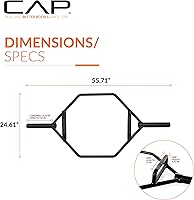 Vista 4 de CAP Barbell - Barra olímpica de trampa Varias opciones de agarre Negro