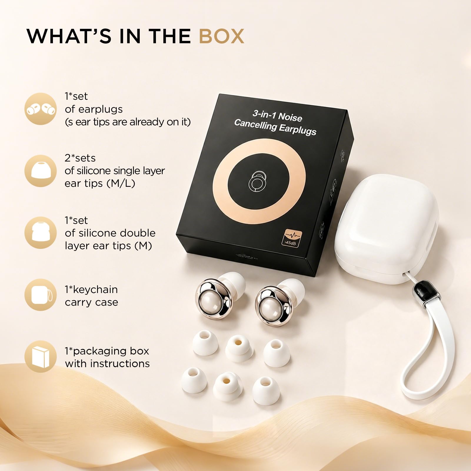 Bouchons d'oreilles pour réduction du bruit, bouchons d'oreilles réglables en silicone avec 8 modes de réduction du bruit (23–38 dB), doux et réutilisables pour concerts, ronflements, voyages en avion