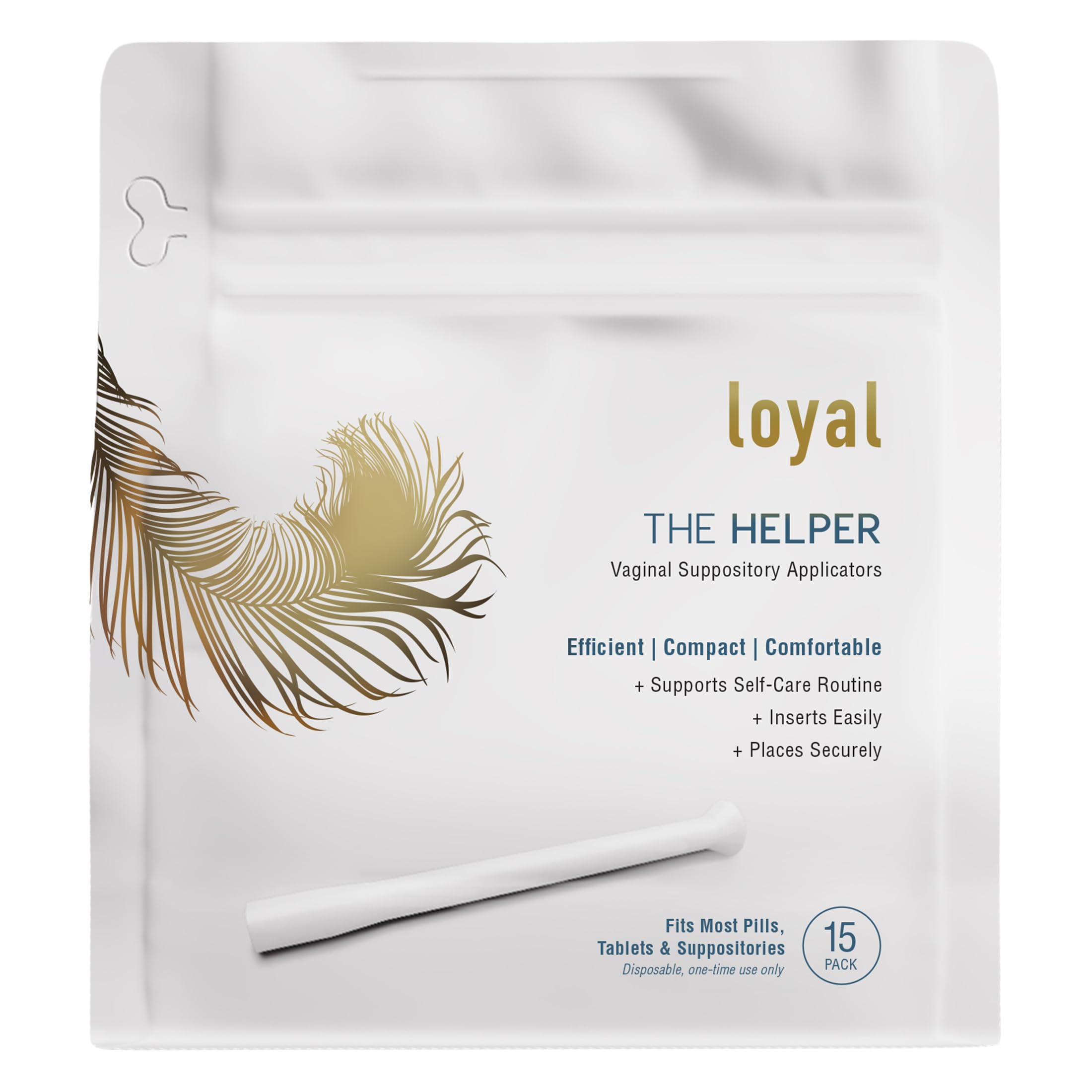 Loyal Vaginal Suppository Applicators, Individually Wrapped, 15 Count