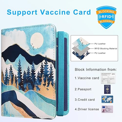 Miniatura 3 de ACdream - Tarjetero combinado para colocar pasaporte y tarjeta de vacunación funda protectora con ranura para tarjeta de vacunación del CDC