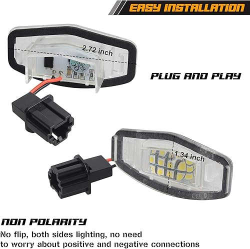 Miniatura 3 de NDRUSH Luces LED para matrícula compatibles con Honda Accord Civic Sedan Odyssey Pilot Acura, 6000 K blanco, paquete de 2