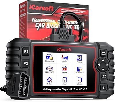iCarsoft Bidirectional Diagnostic Tool for Most Mercedes-Benz/Sprinter/Smart from 1996-2023 MB V3.0 2026 Version Up to 39 Service Full System OBD2 Scanner All Test AutoVIN Battery Test Free Update