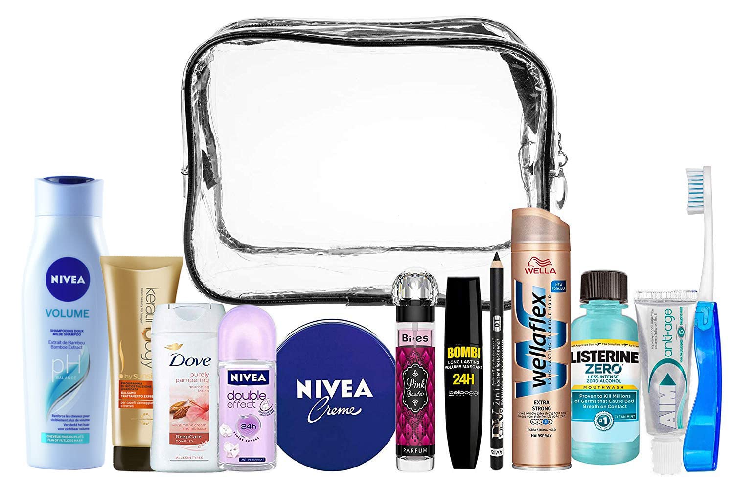 Set Viaggio Articoli Da Toeletta Approvati TSA – 3 Flaconi 85g, Silicone, A Prova Di Perdite, Colore Albicocca