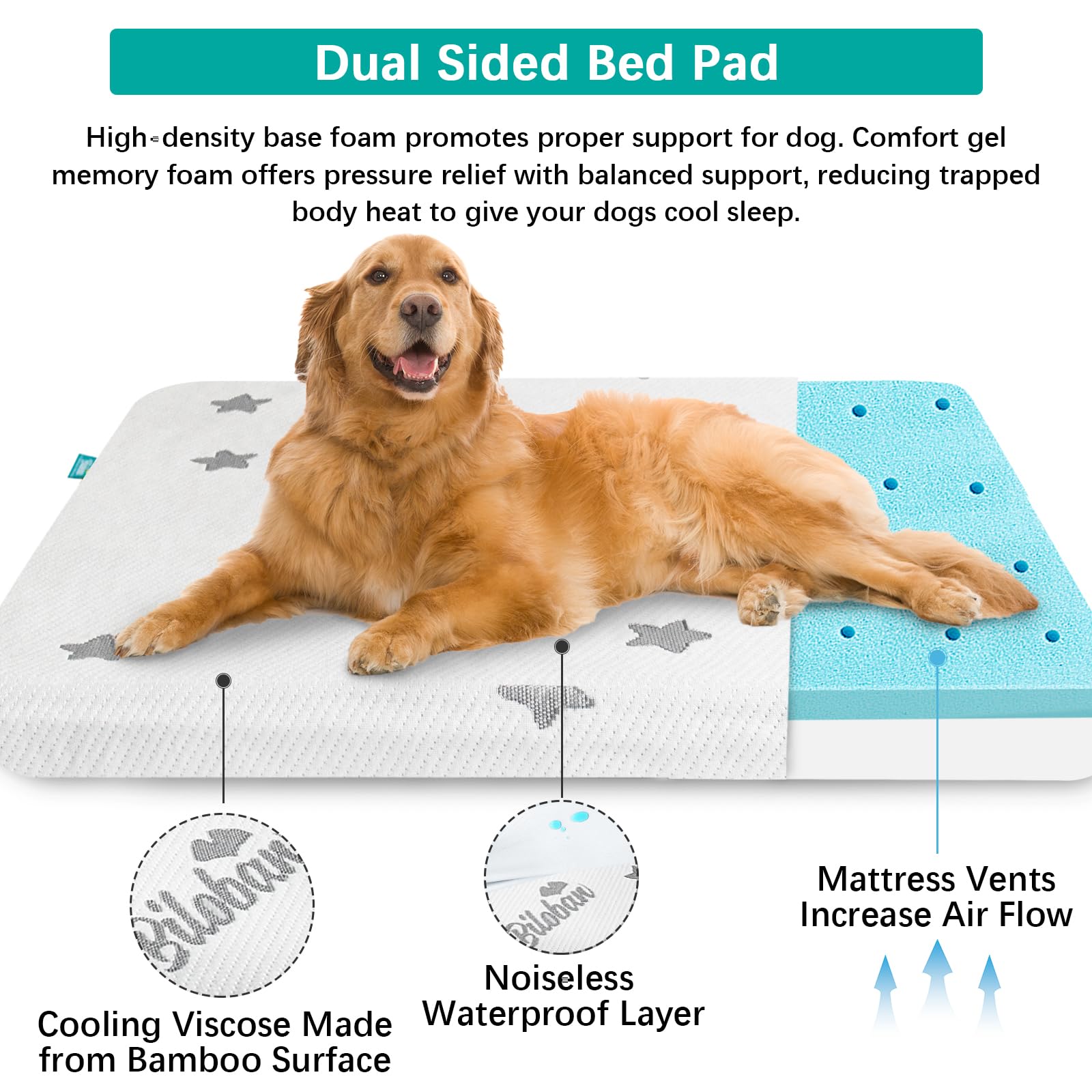 Picture of XXL Dog Bed with Removable Cover for Jumbo Dog, Memory Foam Dog Beds ...