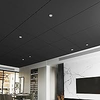 Vista 9 de Art3d 12-Pack Smooth Drop Ceiling Tile 2ft x 2ft - Fire-Rated, Waterproof, Reusable - Premium PVC, No Sag and Breakage - Cover 48 Sq. Ft, Black