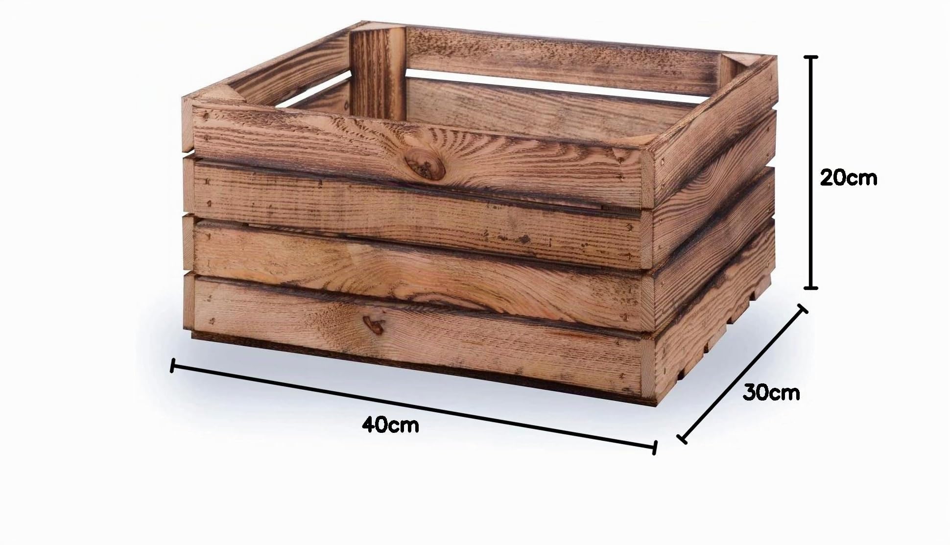 Cassette per frutta in legno 40 x 30 x 20 cm per vino e mele