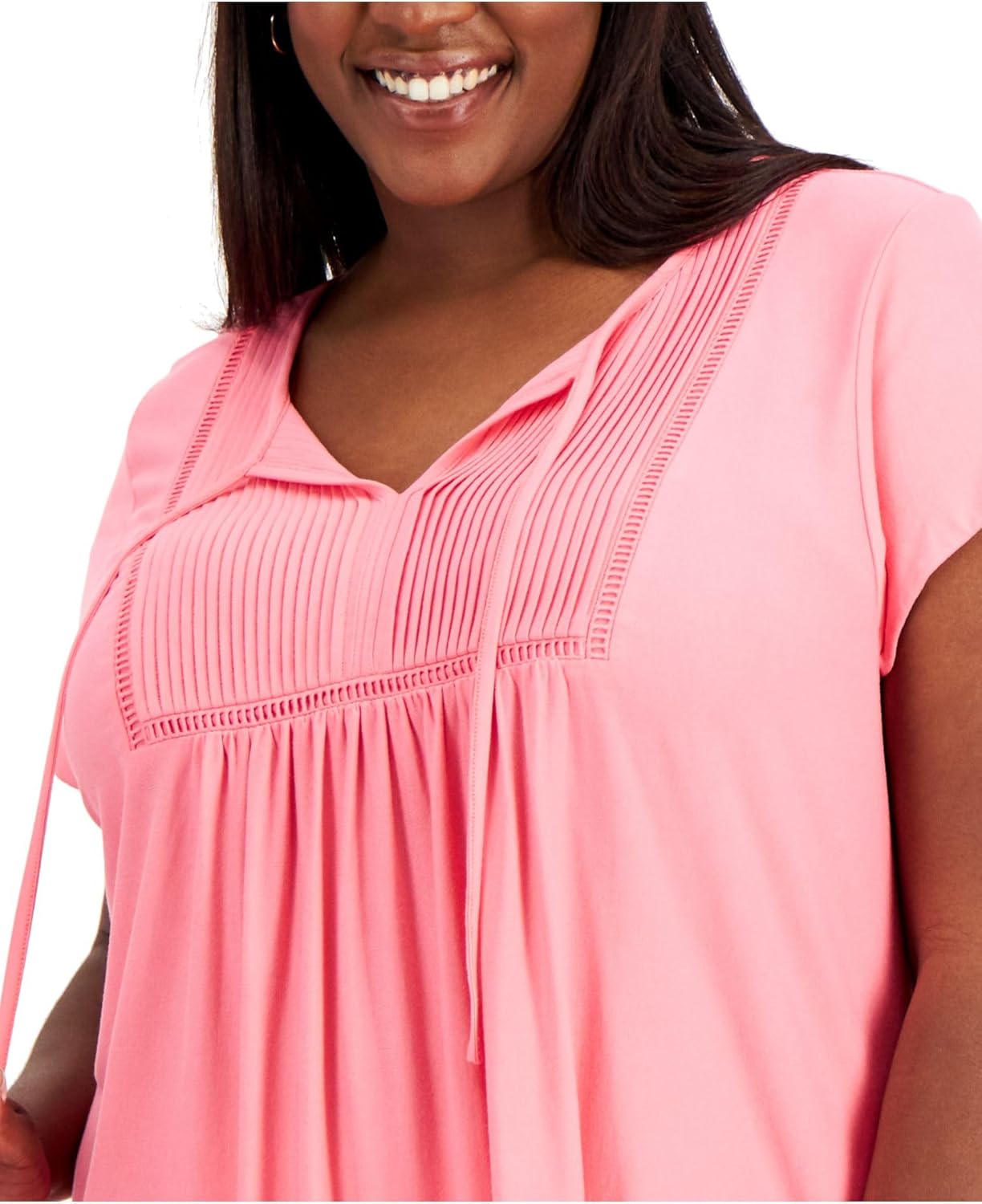 Tommy Hilfiger Womens Ditsy Floral Peasant Blouse - Image 3