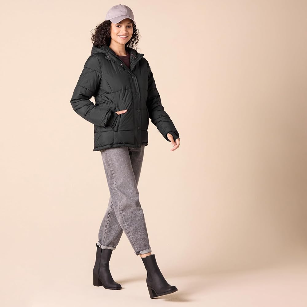 【 】フード付き ジップフロントパファー 長袖コート フード付きロングコート｜着丈135cm 【 通販 | 販売 | ロング
