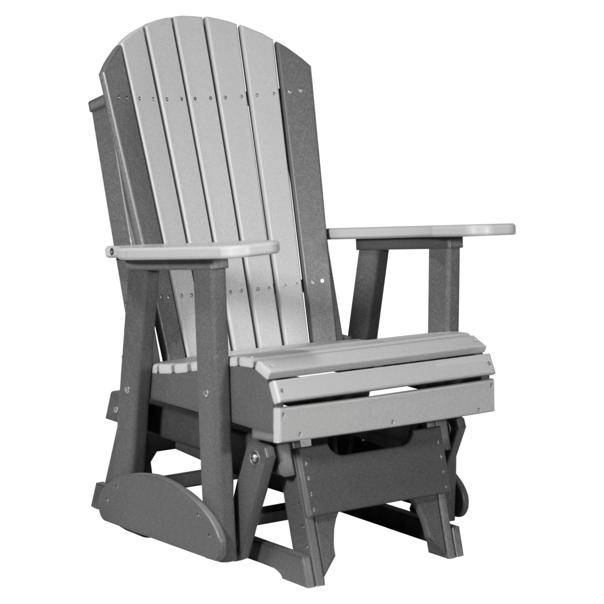 LuxCraft 2' Adirondack Glider Chair - Available in 20 Colors, Dove Gray and Slate