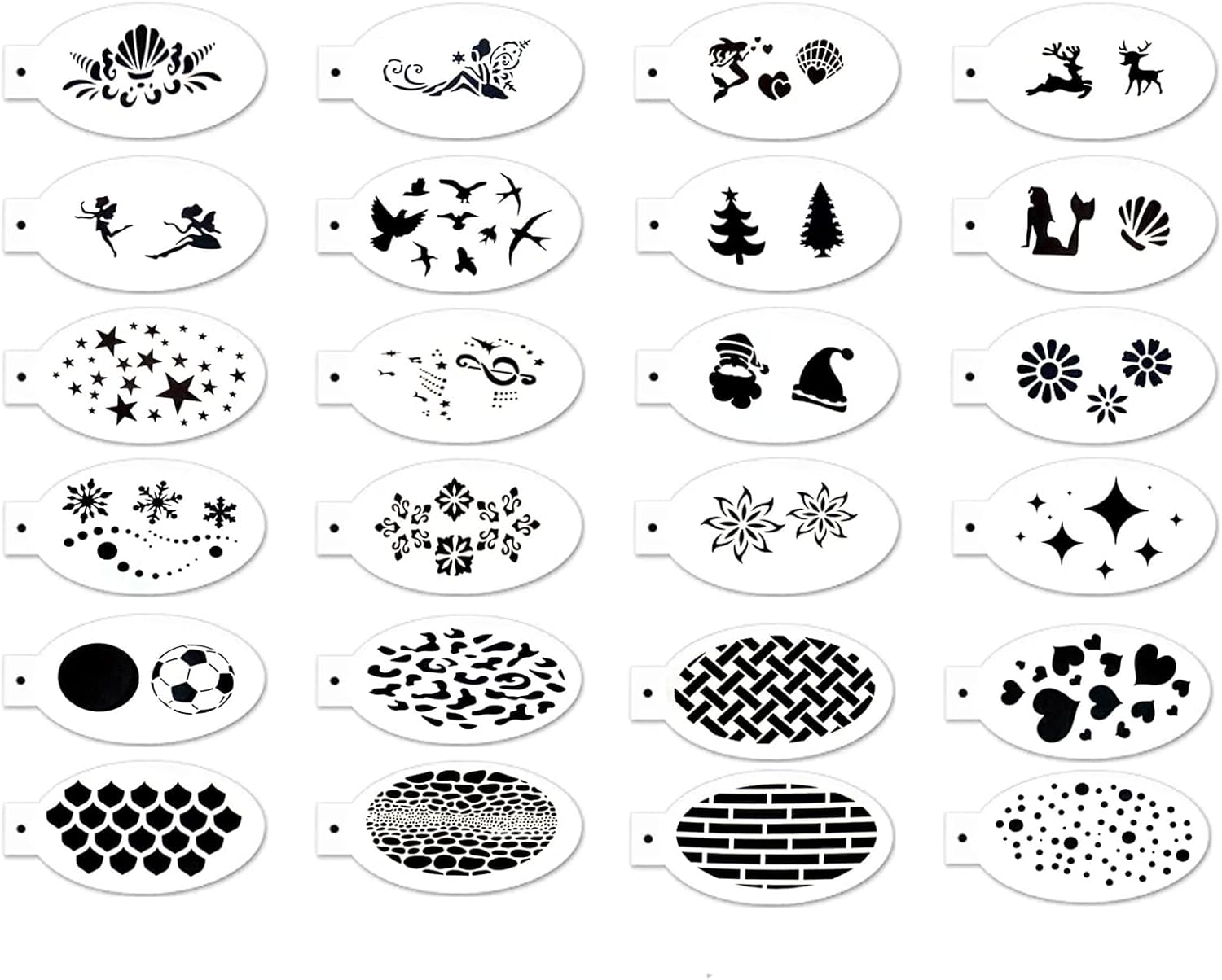 Face Paint Stencils Face Body Paint Stencils Tattoo Paint Stencils Kit of 24