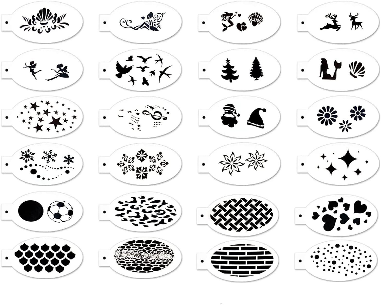 Face Paint Stencils Face Body Paint Stencils Tattoo Paint Stencils Kit of 24 Reusable face Paint templates for a Variety of Themed Party Events.