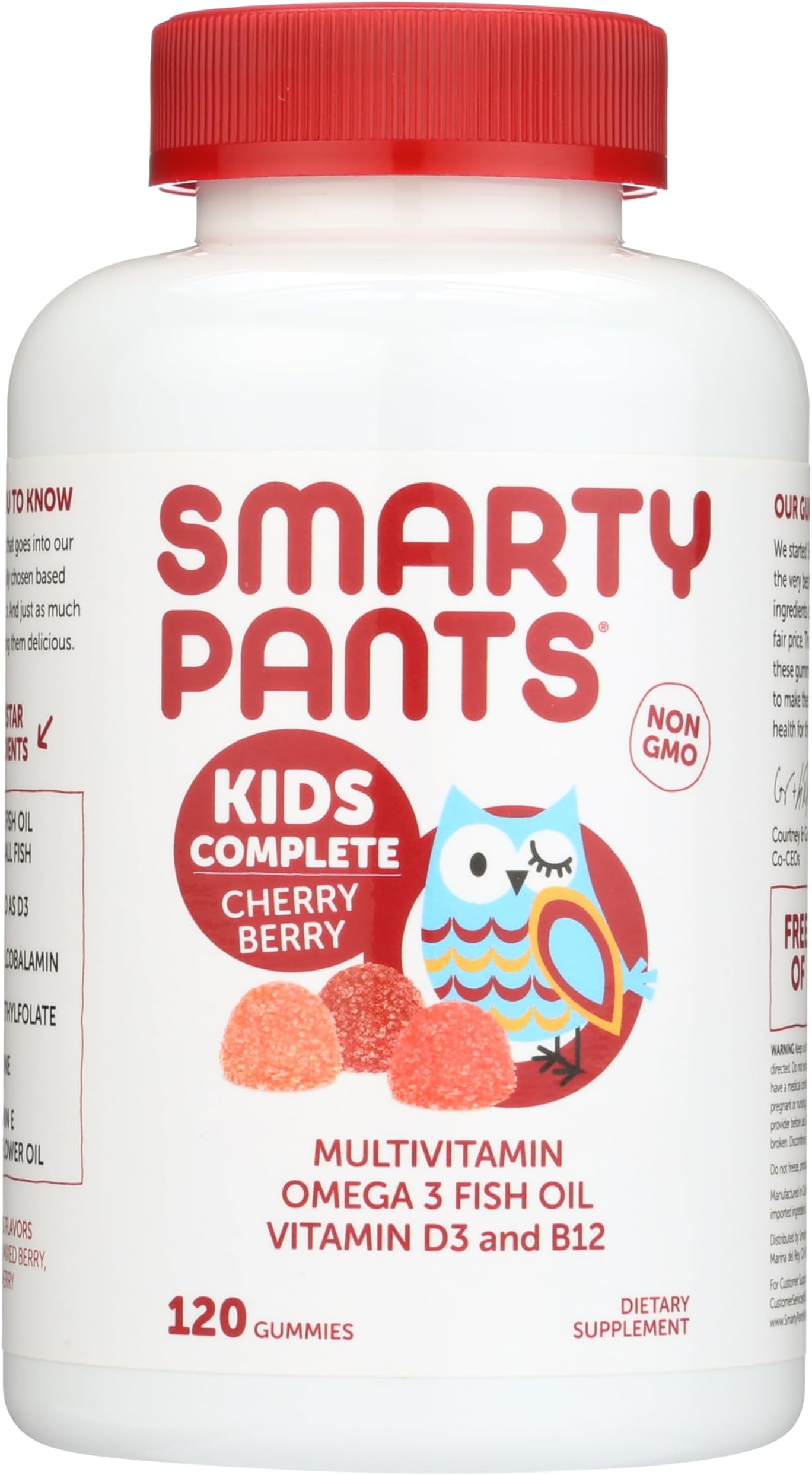 Kids Multivitamin Gummies: Omega 3 Fish Oil (EPA/DHA), Vitamin D3, C, Vitamin B12, B6, A, K & Zinc for Immune Support, Biotin, Grape, Cherry & Berry Flavors, 120 Count (30 Day Supply)
