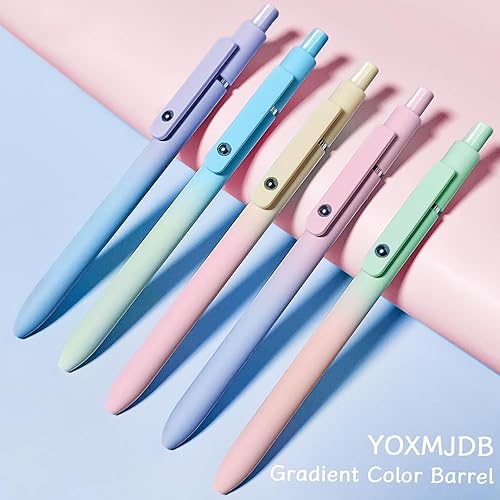 Miniatura 2 de Bolígrafos de gel, 5 bolígrafos de punta media suave para mujer, bolígrafos de tinta negra de alta gama de 0.028 in para diario, tomar notas,