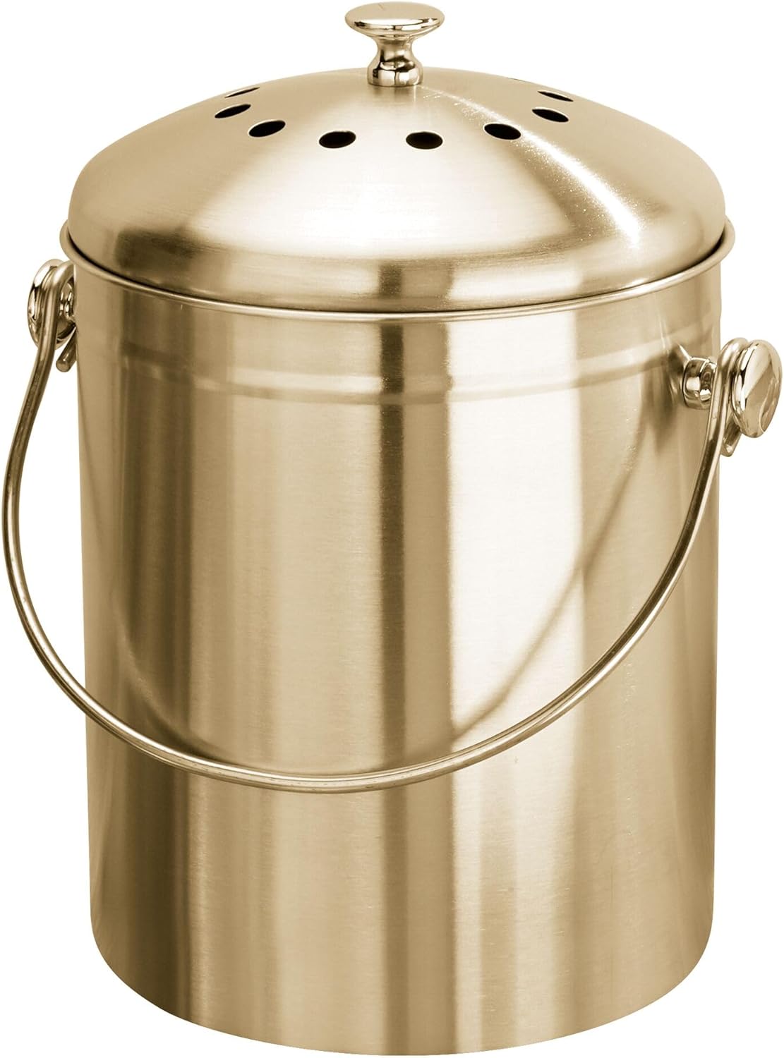 iDesign 1.3 Gallon Compost Bin with Double Filtration System – Soft Brass