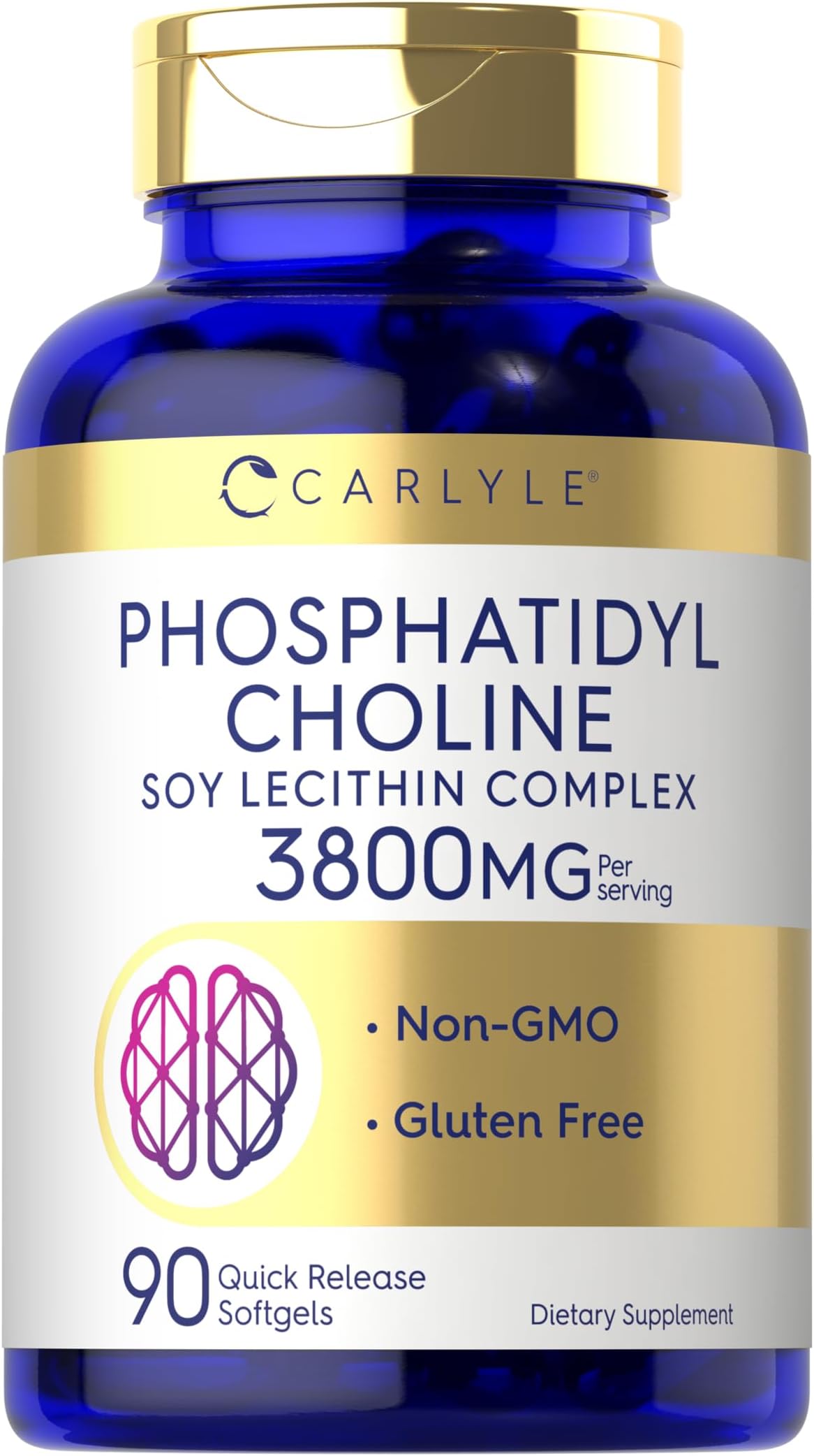 Carlyle Phosphatidyl Choline Supplement | 3,800mg | 90 Quick Release Softgels | Non-GMO & Gluten Free