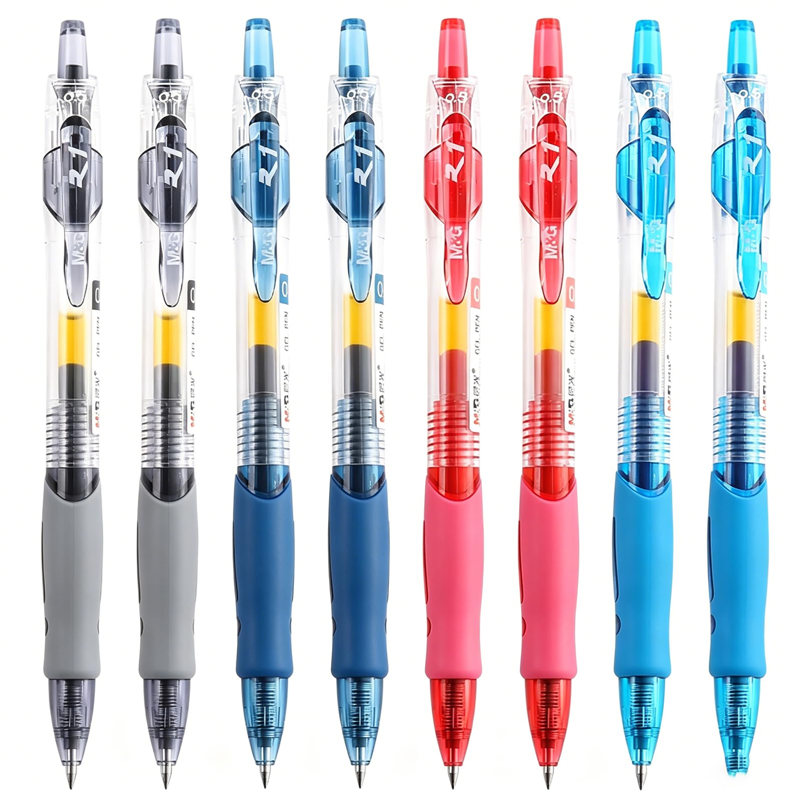 Lot de 10 stylos à encre gel, stylo à encre de 0,5 mm, stylo à encre à séchage rapide, rouge