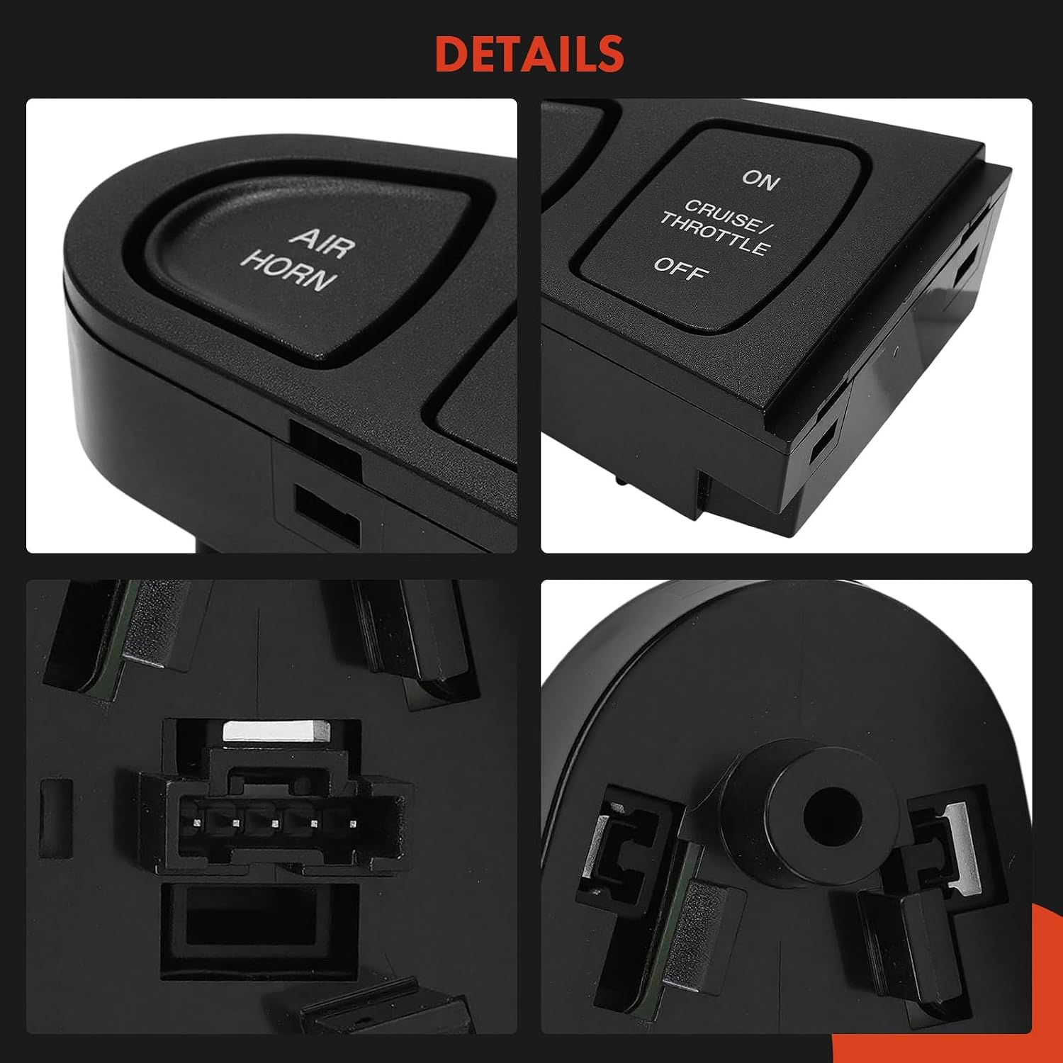 A-Premium Steering Wheel Mounted Cruise Control Switch Buttons Compatible with International Harvester 4100, 4100 SBA, 4200, 4200LP, 4300, 4300LP, 4400, 4400LP, 7300, 7400, 7500, 7600, 7700, 8500, CXT