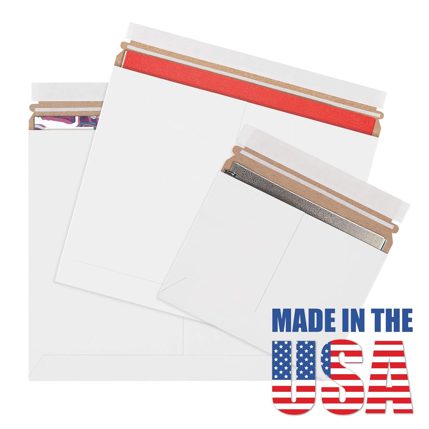 Aviditi 12 1/4 x 9 3/4" White Stayflats Lite Mailers